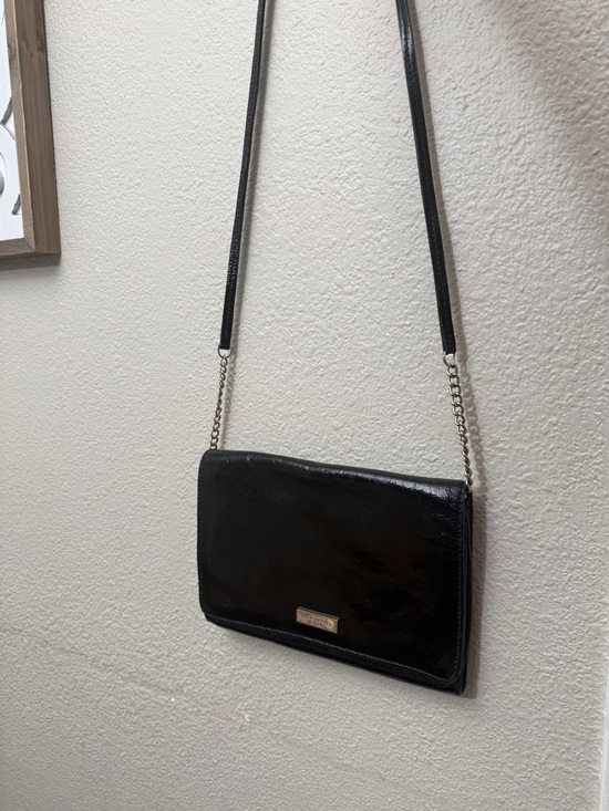 kate spade Handbags - Kate Spade Black Leather Wristlet with Chain-REHAB